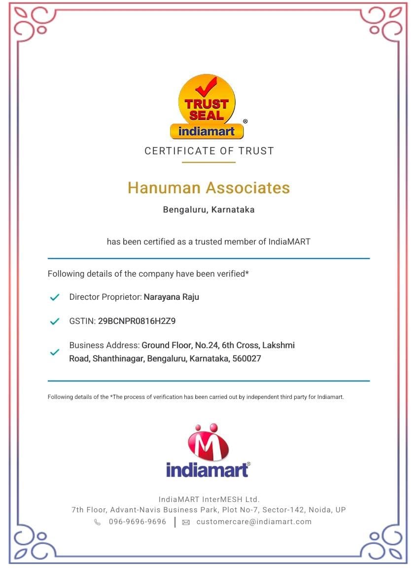 India Mart Certificate Hanuman Associates